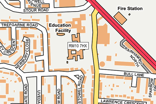 RM10 7HX map - OS OpenMap – Local (Ordnance Survey) RM10 7HX map - OS OpenMap – Local (Ordnance Survey)