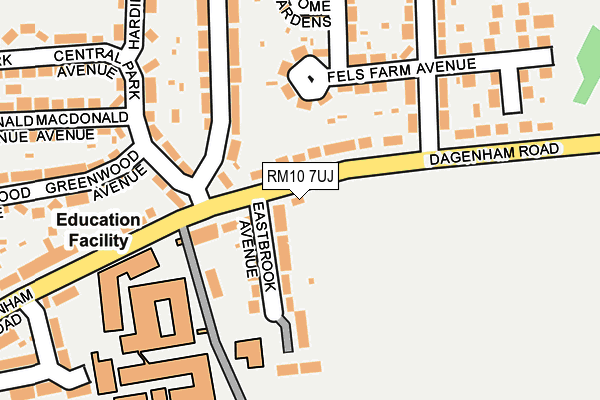 RM10 7UJ map - OS OpenMap – Local (Ordnance Survey) RM10 7UJ map - OS OpenMap – Local (Ordnance Survey)