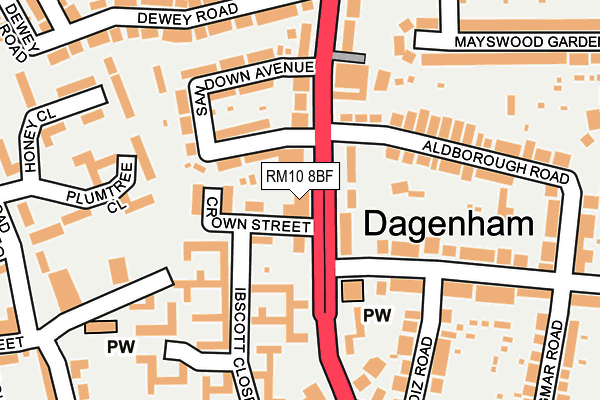 RM10 8BF map - OS OpenMap – Local (Ordnance Survey) RM10 8BF map - OS OpenMap – Local (Ordnance Survey)