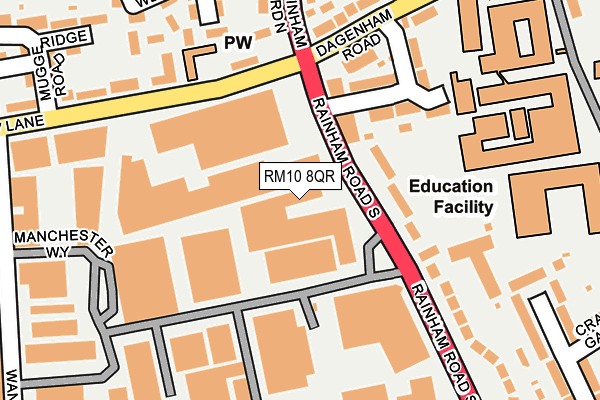 RM10 8QR map - OS OpenMap – Local (Ordnance Survey) RM10 8QR map - OS OpenMap – Local (Ordnance Survey)