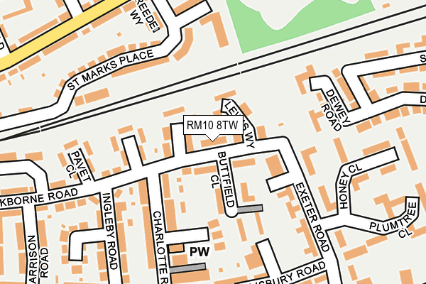 RM10 8TW map - OS OpenMap – Local (Ordnance Survey) RM10 8TW map - OS OpenMap – Local (Ordnance Survey)