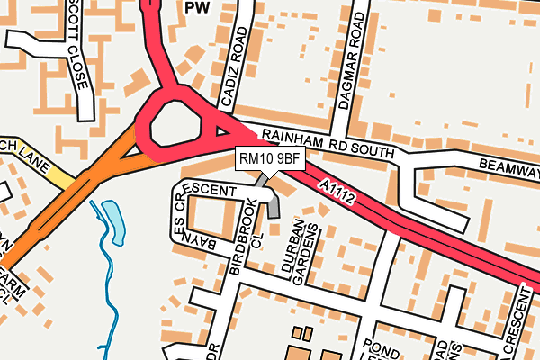 RM10 9BF map - OS OpenMap – Local (Ordnance Survey) RM10 9BF map - OS OpenMap – Local (Ordnance Survey)
