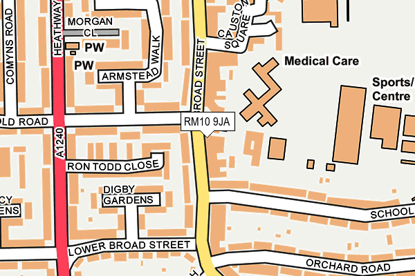RM10 9JA map - OS OpenMap – Local (Ordnance Survey) RM10 9JA map - OS OpenMap – Local (Ordnance Survey)