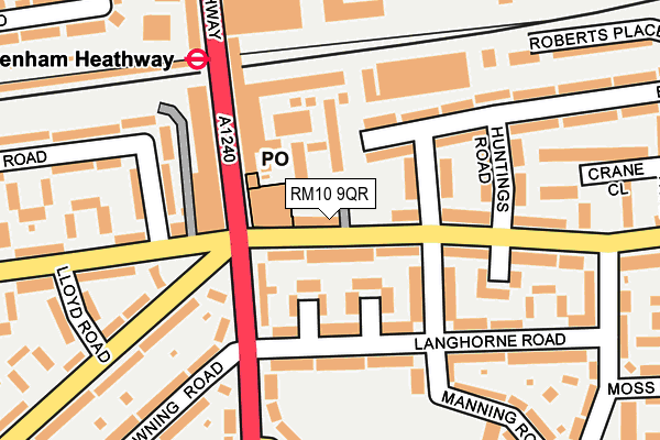 RM10 9QR map - OS OpenMap – Local (Ordnance Survey) RM10 9QR map - OS OpenMap – Local (Ordnance Survey)
