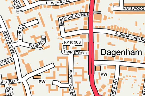 RM10 9UB map - OS OpenMap – Local (Ordnance Survey) RM10 9UB map - OS OpenMap – Local (Ordnance Survey)
