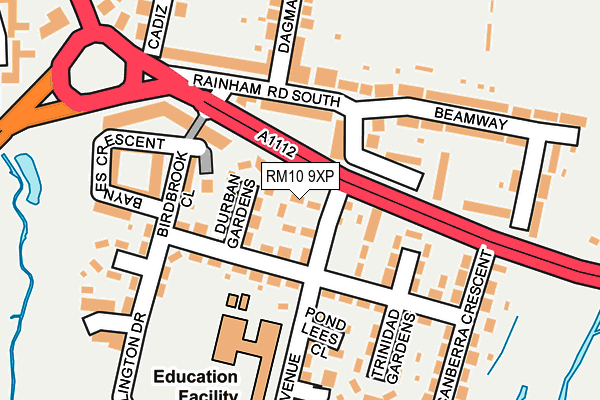 RM10 9XP map - OS OpenMap – Local (Ordnance Survey) RM10 9XP map - OS OpenMap – Local (Ordnance Survey)