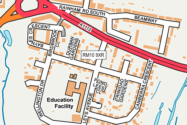 RM10 9XR map - OS OpenMap – Local (Ordnance Survey) RM10 9XR map - OS OpenMap – Local (Ordnance Survey)