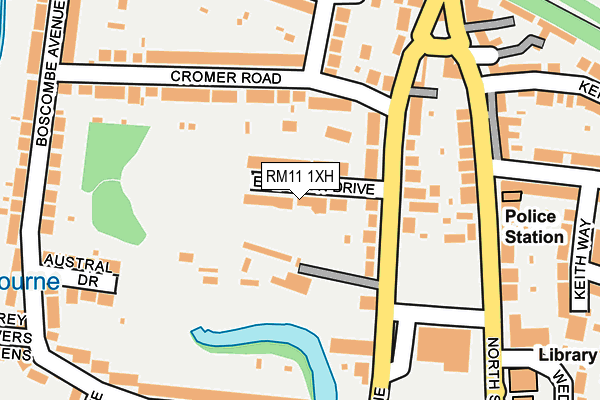 RM11 1XH map - OS OpenMap – Local (Ordnance Survey) RM11 1XH map - OS OpenMap – Local (Ordnance Survey)