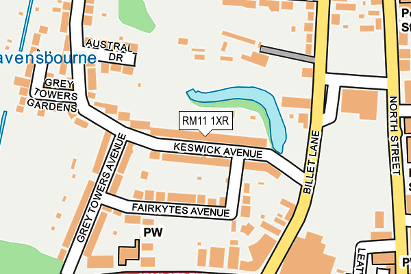 RM11 1XR map - OS OpenMap – Local (Ordnance Survey) RM11 1XR map - OS OpenMap – Local (Ordnance Survey)