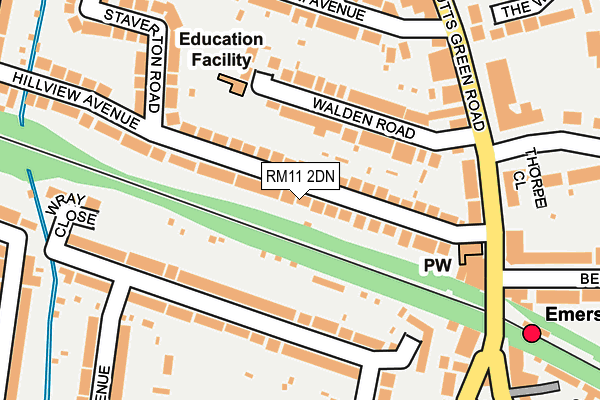 RM11 2DN map - OS OpenMap – Local (Ordnance Survey) RM11 2DN map - OS OpenMap – Local (Ordnance Survey)