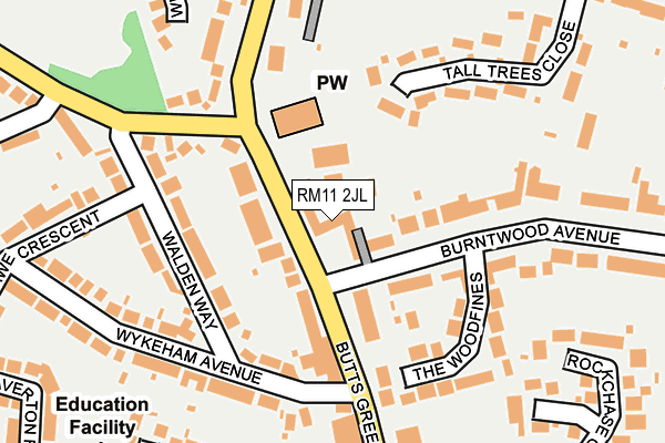 RM11 2JL map - OS OpenMap – Local (Ordnance Survey) RM11 2JL map - OS OpenMap – Local (Ordnance Survey)