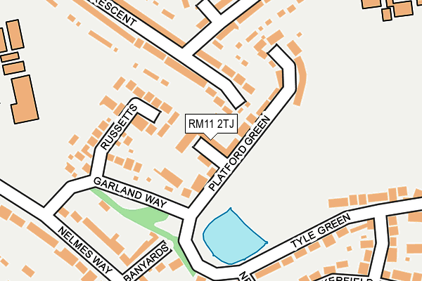 RM11 2TJ map - OS OpenMap – Local (Ordnance Survey) RM11 2TJ map - OS OpenMap – Local (Ordnance Survey)