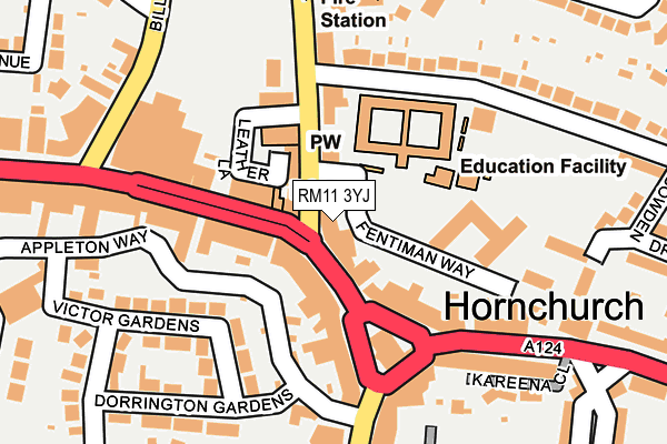 RM11 3YJ map - OS OpenMap – Local (Ordnance Survey) RM11 3YJ map - OS OpenMap – Local (Ordnance Survey)
