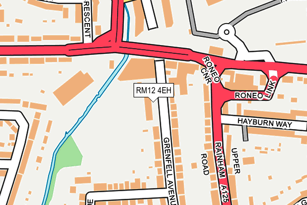 RM12 4EH map - OS OpenMap – Local (Ordnance Survey) RM12 4EH map - OS OpenMap – Local (Ordnance Survey)