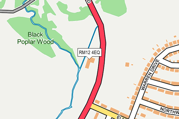 RM12 4EQ map - OS OpenMap – Local (Ordnance Survey)