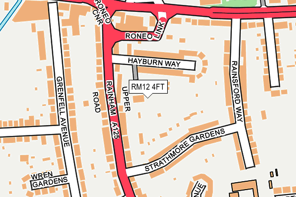 RM12 4FT map - OS OpenMap – Local (Ordnance Survey) RM12 4FT map - OS OpenMap – Local (Ordnance Survey)