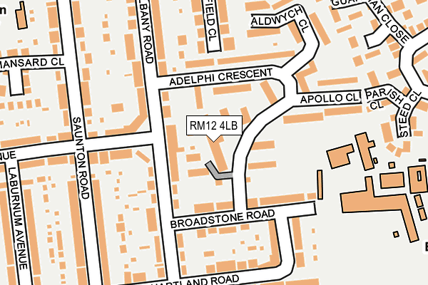 RM12 4LB map - OS OpenMap – Local (Ordnance Survey) RM12 4LB map - OS OpenMap – Local (Ordnance Survey)