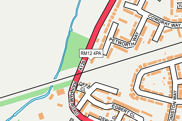 RM12 4PA map - OS OpenMap – Local (Ordnance Survey) RM12 4PA map - OS OpenMap – Local (Ordnance Survey)