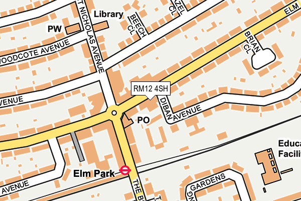 RM12 4SH map - OS OpenMap – Local (Ordnance Survey) RM12 4SH map - OS OpenMap – Local (Ordnance Survey)