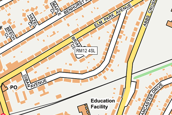 RM12 4SL map - OS OpenMap – Local (Ordnance Survey) RM12 4SL map - OS OpenMap – Local (Ordnance Survey)