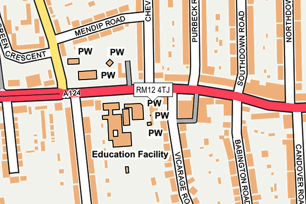 RM12 4TJ map - OS OpenMap – Local (Ordnance Survey) RM12 4TJ map - OS OpenMap – Local (Ordnance Survey)