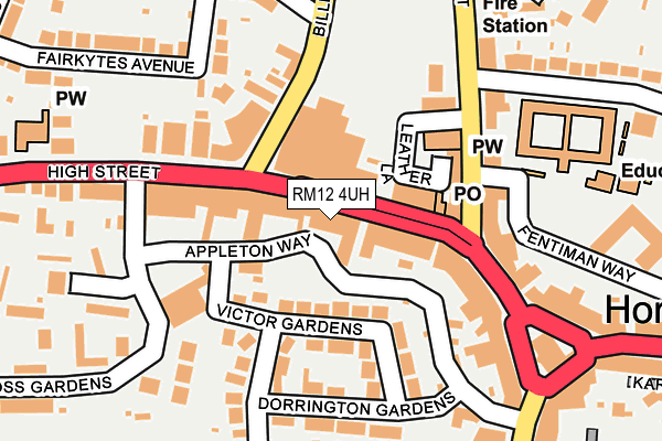 RM12 4UH map - OS OpenMap – Local (Ordnance Survey) RM12 4UH map - OS OpenMap – Local (Ordnance Survey)