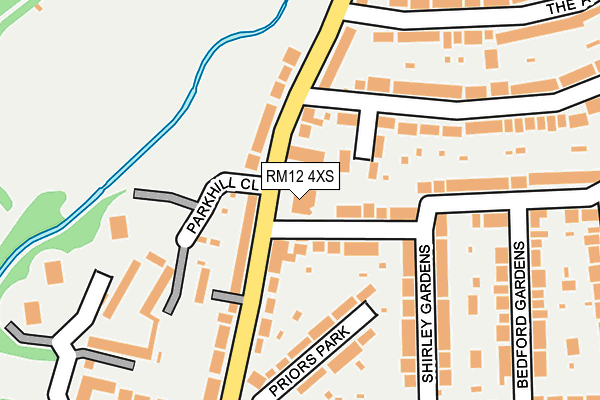 RM12 4XS map - OS OpenMap – Local (Ordnance Survey) RM12 4XS map - OS OpenMap – Local (Ordnance Survey)