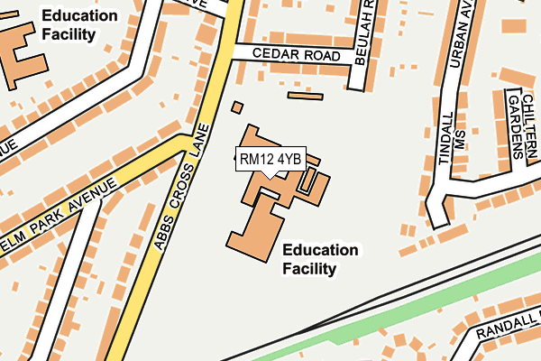 RM12 4YB map - OS OpenMap – Local (Ordnance Survey) RM12 4YB map - OS OpenMap – Local (Ordnance Survey)