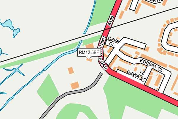 RM12 5BF map - OS OpenMap – Local (Ordnance Survey) RM12 5BF map - OS OpenMap – Local (Ordnance Survey)