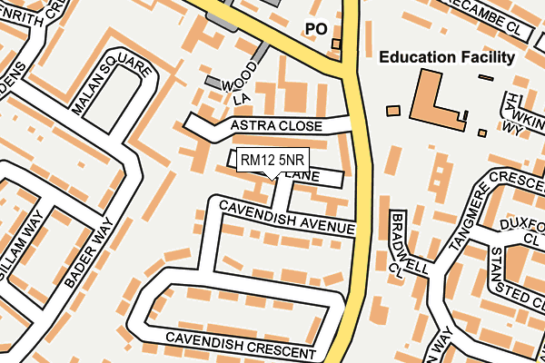 RM12 5NR map - OS OpenMap – Local (Ordnance Survey) RM12 5NR map - OS OpenMap – Local (Ordnance Survey)