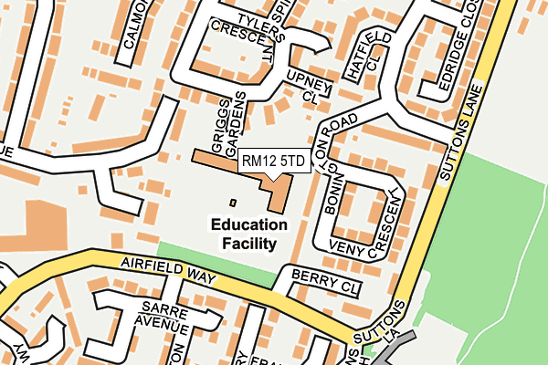 RM12 5TD map - OS OpenMap – Local (Ordnance Survey) RM12 5TD map - OS OpenMap – Local (Ordnance Survey)