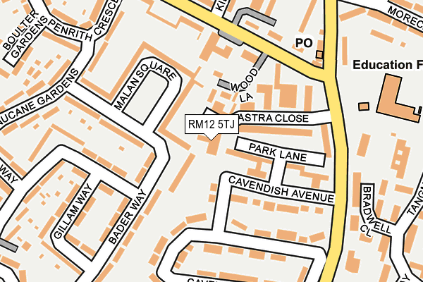 RM12 5TJ map - OS OpenMap – Local (Ordnance Survey) RM12 5TJ map - OS OpenMap – Local (Ordnance Survey)