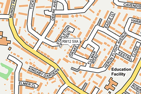 RM12 5XA map - OS OpenMap – Local (Ordnance Survey) RM12 5XA map - OS OpenMap – Local (Ordnance Survey)