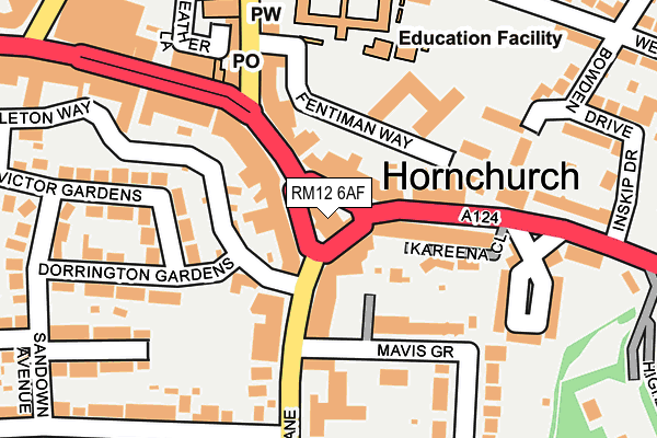 RM12 6AF map - OS OpenMap – Local (Ordnance Survey) RM12 6AF map - OS OpenMap – Local (Ordnance Survey)