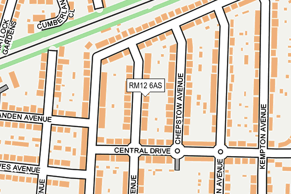 RM12 6AS map - OS OpenMap – Local (Ordnance Survey) RM12 6AS map - OS OpenMap – Local (Ordnance Survey)