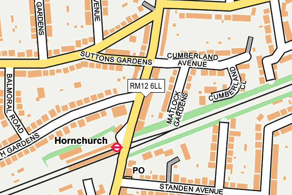 RM12 6LL map - OS OpenMap – Local (Ordnance Survey) RM12 6LL map - OS OpenMap – Local (Ordnance Survey)