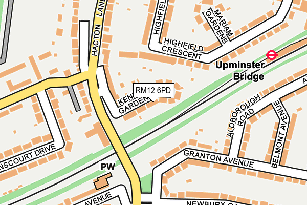 RM12 6PD map - OS OpenMap – Local (Ordnance Survey) RM12 6PD map - OS OpenMap – Local (Ordnance Survey)