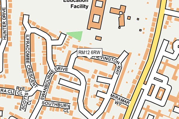 RM12 6RW map - OS OpenMap – Local (Ordnance Survey) RM12 6RW map - OS OpenMap – Local (Ordnance Survey)