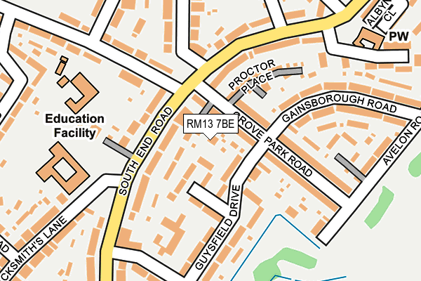 RM13 7BE map - OS OpenMap – Local (Ordnance Survey) RM13 7BE map - OS OpenMap – Local (Ordnance Survey)