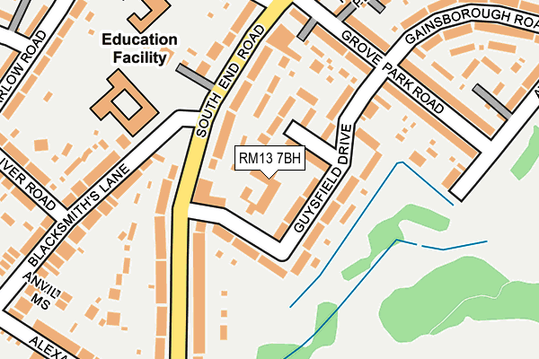 RM13 7BH map - OS OpenMap – Local (Ordnance Survey) RM13 7BH map - OS OpenMap – Local (Ordnance Survey)