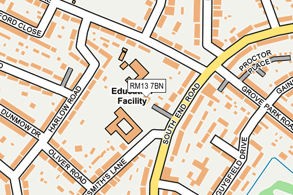RM13 7BN map - OS OpenMap – Local (Ordnance Survey) RM13 7BN map - OS OpenMap – Local (Ordnance Survey)