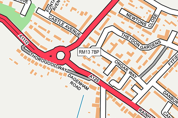 RM13 7BP map - OS OpenMap – Local (Ordnance Survey) RM13 7BP map - OS OpenMap – Local (Ordnance Survey)