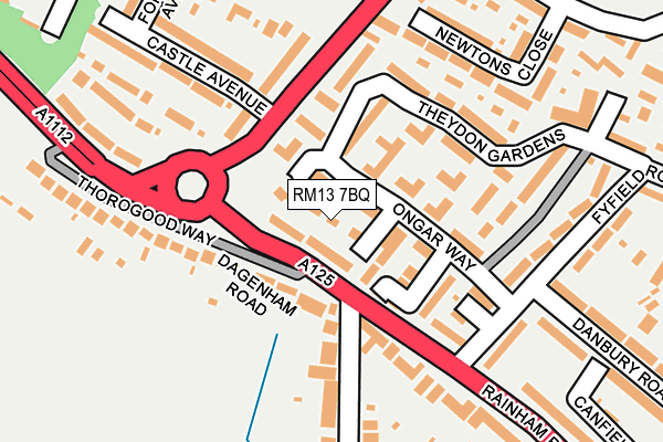 RM13 7BQ map - OS OpenMap – Local (Ordnance Survey) RM13 7BQ map - OS OpenMap – Local (Ordnance Survey)