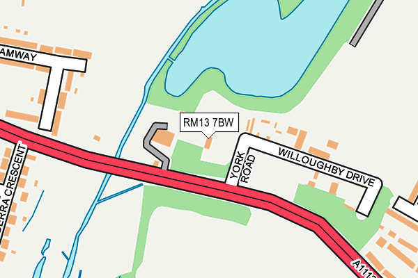 RM13 7BW map - OS OpenMap – Local (Ordnance Survey) RM13 7BW map - OS OpenMap – Local (Ordnance Survey)