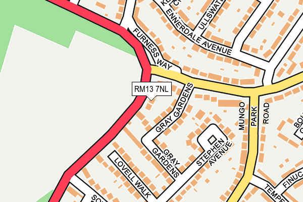 RM13 7NL map - OS OpenMap – Local (Ordnance Survey) RM13 7NL map - OS OpenMap – Local (Ordnance Survey)