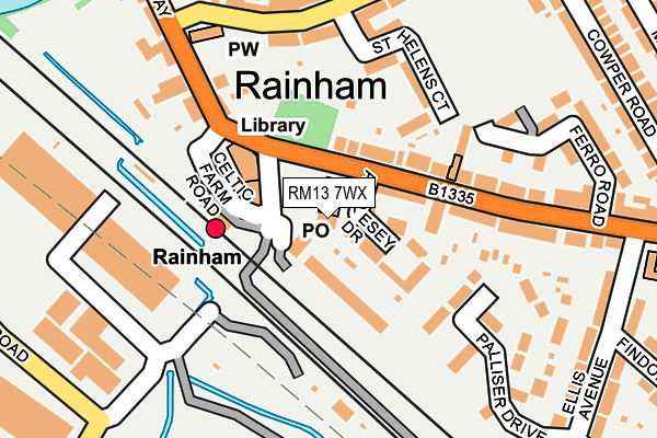 RM13 7WX map - OS OpenMap – Local (Ordnance Survey) RM13 7WX map - OS OpenMap – Local (Ordnance Survey)