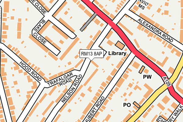 RM13 8AP map - OS OpenMap – Local (Ordnance Survey) RM13 8AP map - OS OpenMap – Local (Ordnance Survey)