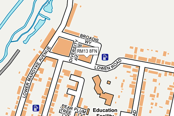 RM13 8FN map - OS OpenMap – Local (Ordnance Survey) RM13 8FN map - OS OpenMap – Local (Ordnance Survey)