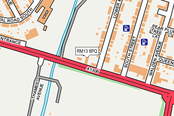 RM13 8PQ map - OS OpenMap – Local (Ordnance Survey)