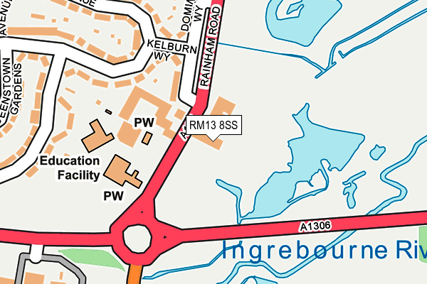 RM13 8SS map - OS OpenMap – Local (Ordnance Survey) RM13 8SS map - OS OpenMap – Local (Ordnance Survey)
